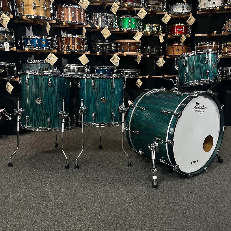 Doc Sweeney Drums "Blue Dragon" Stave Ash 12/14/16/22" Drum Set Kit